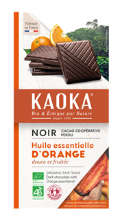 Kaoka Chocolade Puur 55% met Sinaasappel Bio (100 gr)