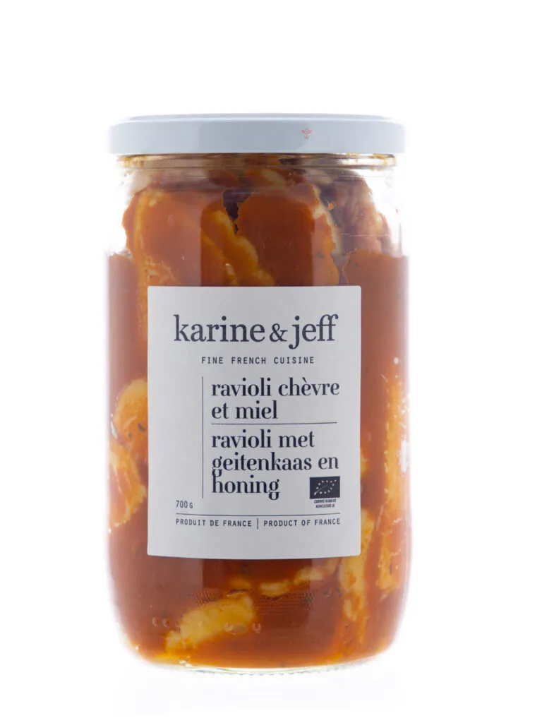 Karine & Jeff Bio Karine & Jeff Ravioli met Geitenkaas en Honing Bio (680 gr)