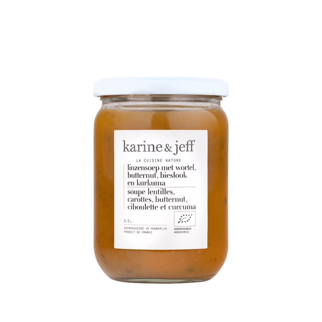 Karine & Jeff Bio Karine & Jeff Linzen Wortelsoep Bio (500 ml)