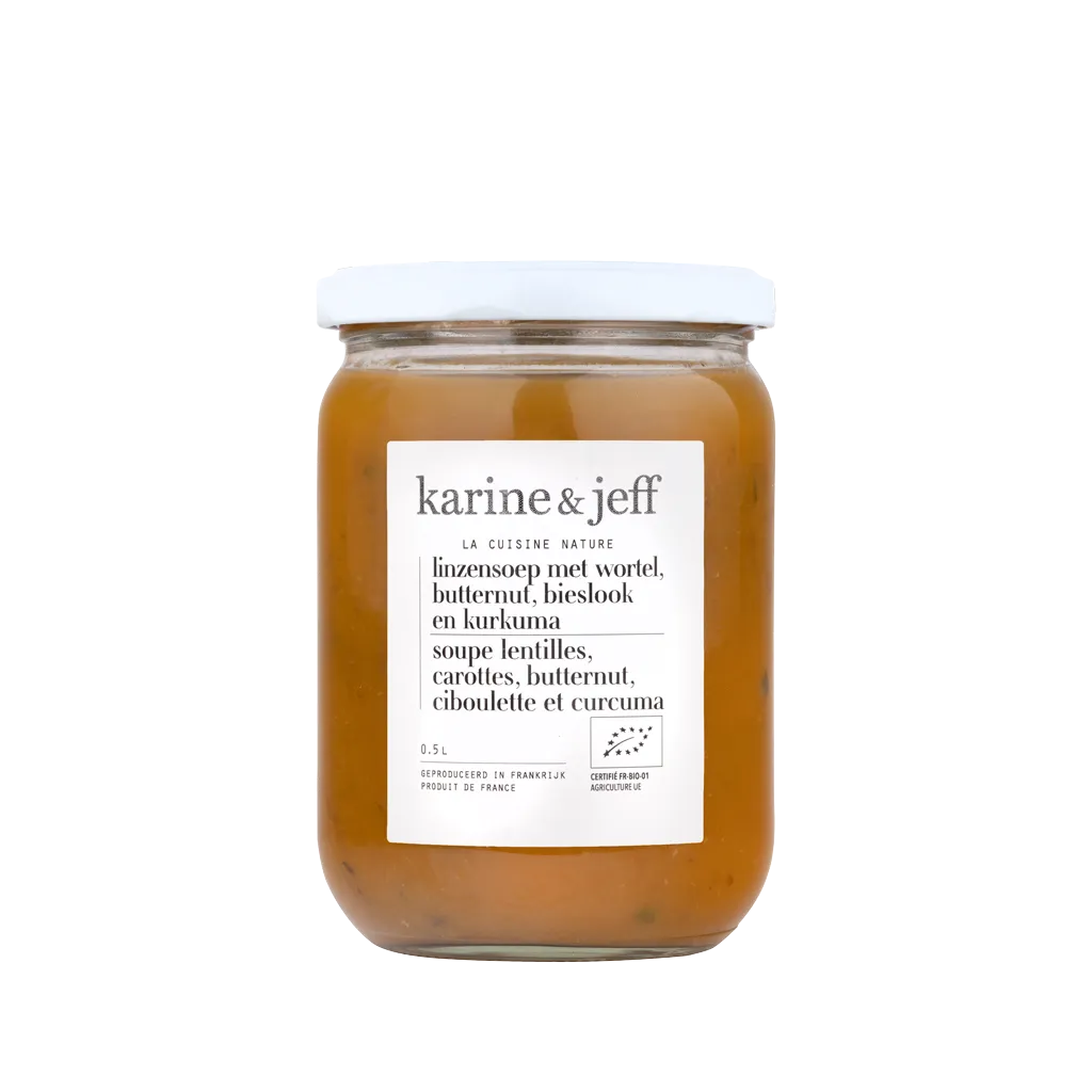 Karine & Jeff Bio Karine & Jeff Linzen Wortelsoep Bio (500 ml)