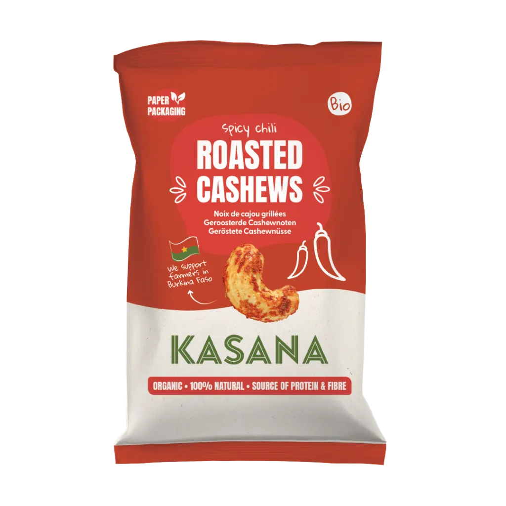 Kasana Fruits Kasana Geroosterde Cashewnoten met Chili Bio (150 gr)