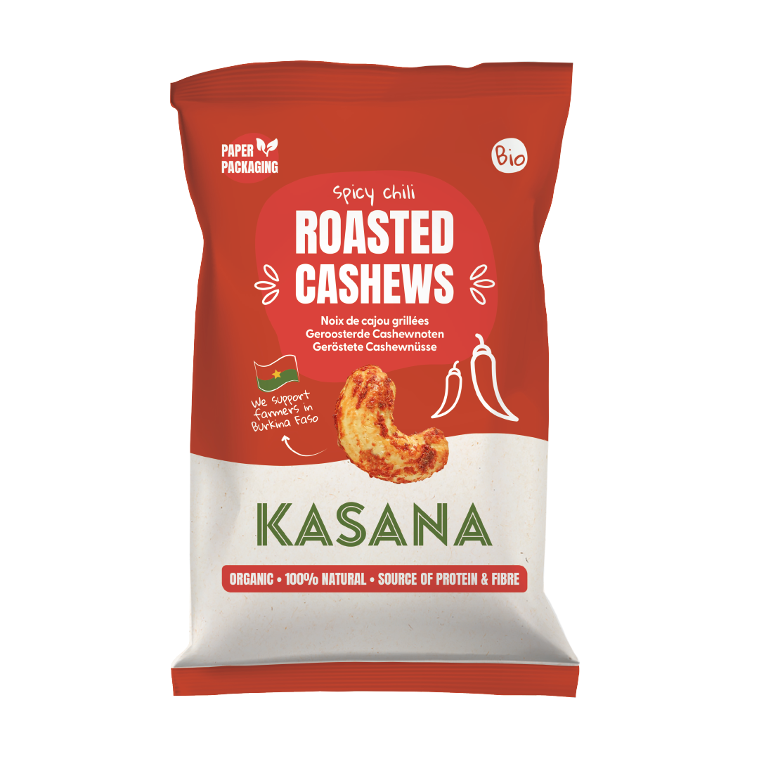 Kasana Fruits Kasana Geroosterde Cashewnoten met Chili Bio (150 gr)