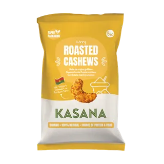 Kasana Fruits Kasana Geroosterde Cashewnoten met Curry Bio (150 gr)