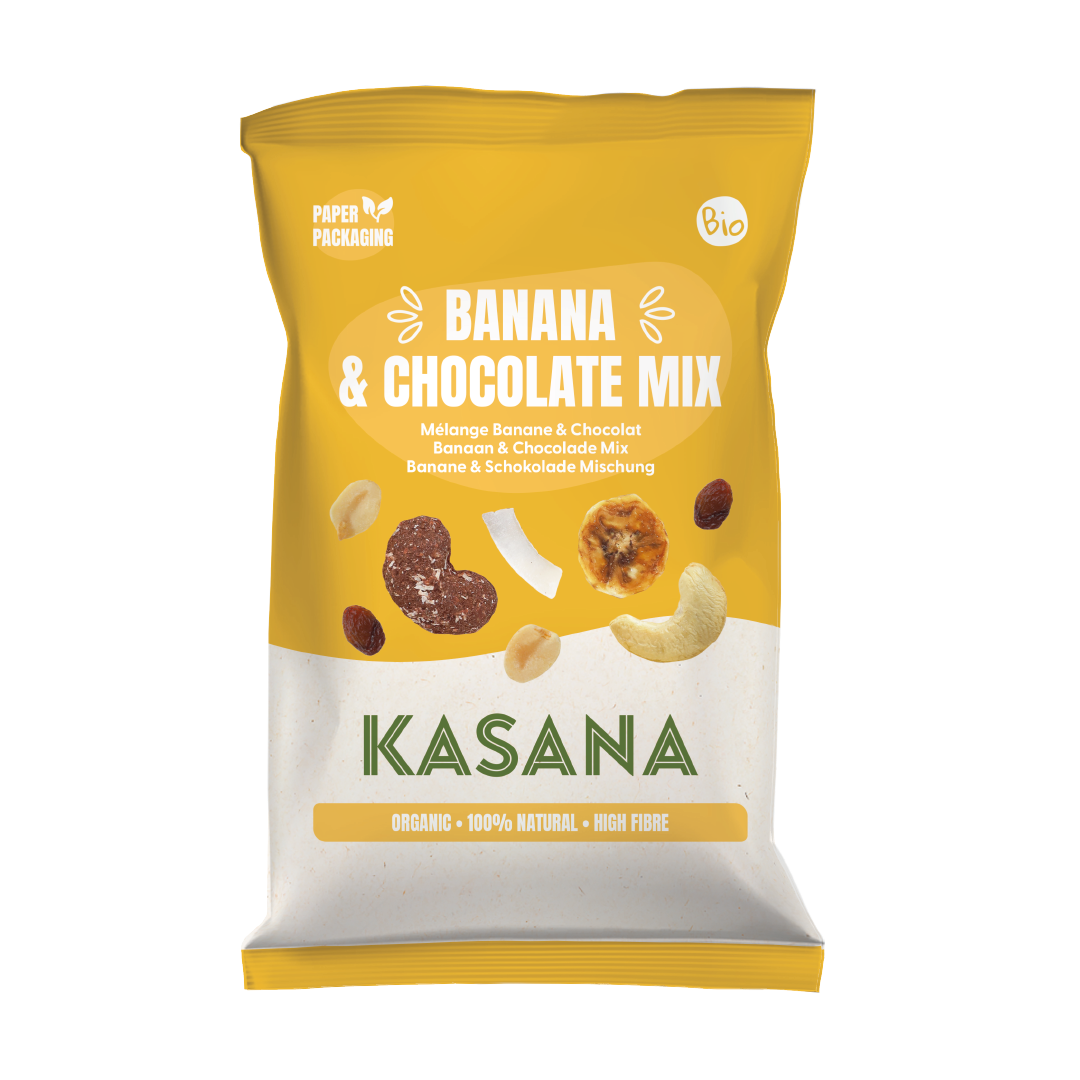 Kasana Fruits Kasana Mix Banaan Chocolade Bio (150 gr)