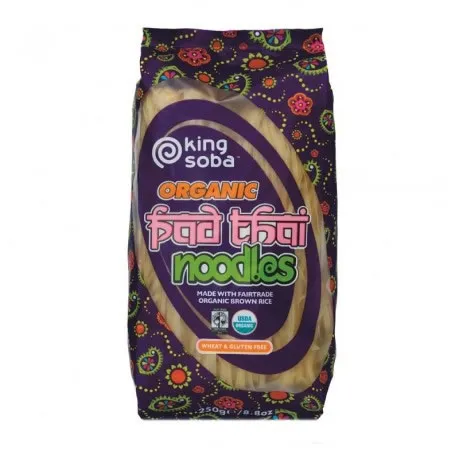 King Soba Pad Thai Bruine Rijst Noedels Glutenvrij Bio (250 gr)