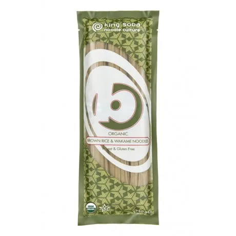 King Soba Bruine Rijst Wakamé Noedels Glutenvrij Bio (250 gr)