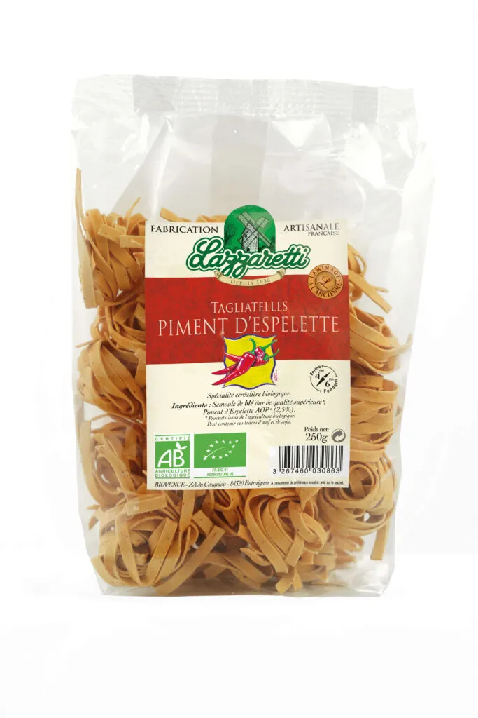 Lazzaretti Tagliatelle met Espelette Peper Bio (250 gr)