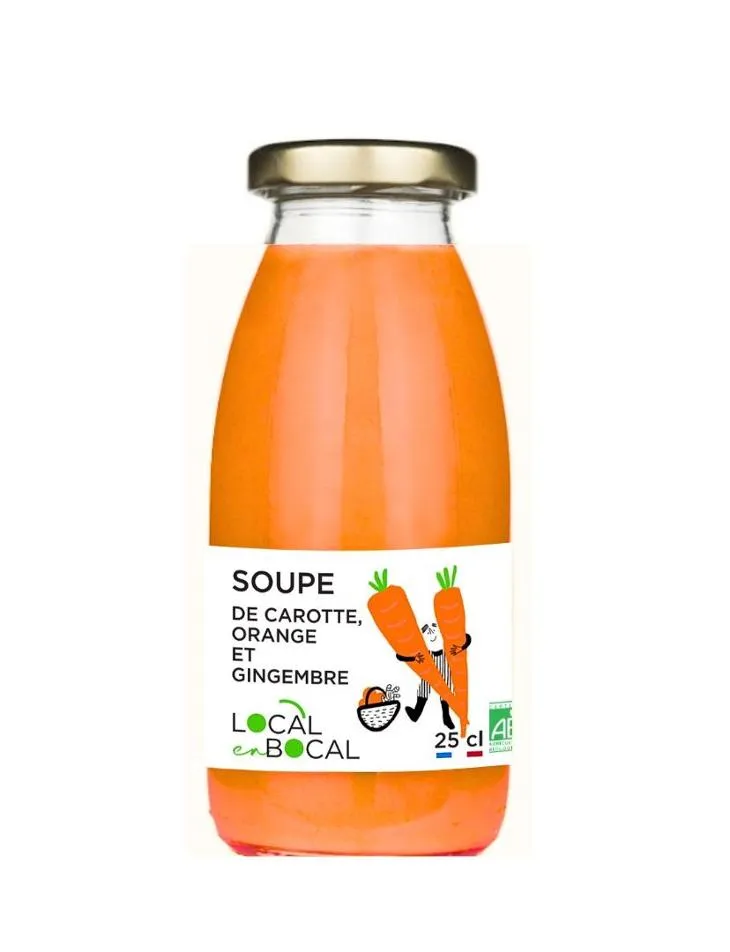 Local en Bocal Koude Wortelsoep met Sinaasappel en Gember Bio (250 ml)