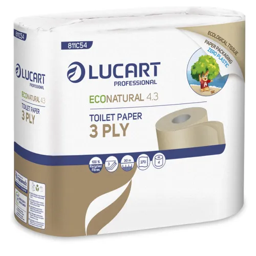Lucart Toiletpapier Gerecycleerd 3 Laags (4 stuks)