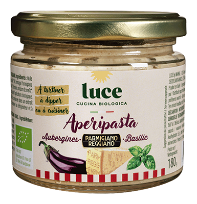 Luce Aperipastasaus Aubergine, Parmigiano Reggiano Pdo en Basilicum Bio (180 gr)