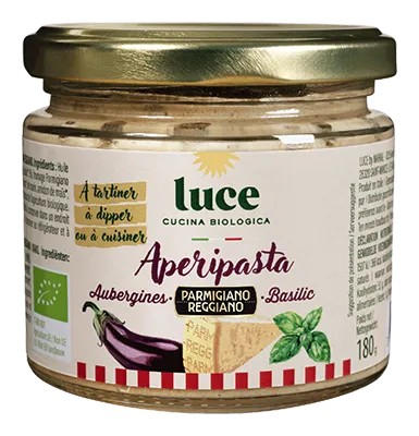 Luce Aperipastasaus Aubergine, Parmigiano Reggiano Pdo en Basilicum Bio (180 gr)
