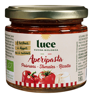 Luce Aperipastasaus Paprika's, Tomaten en Ricotta Bio (180 gr)