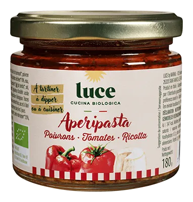 Luce Aperipastasaus Paprika's, Tomaten en Ricotta Bio (180 gr)