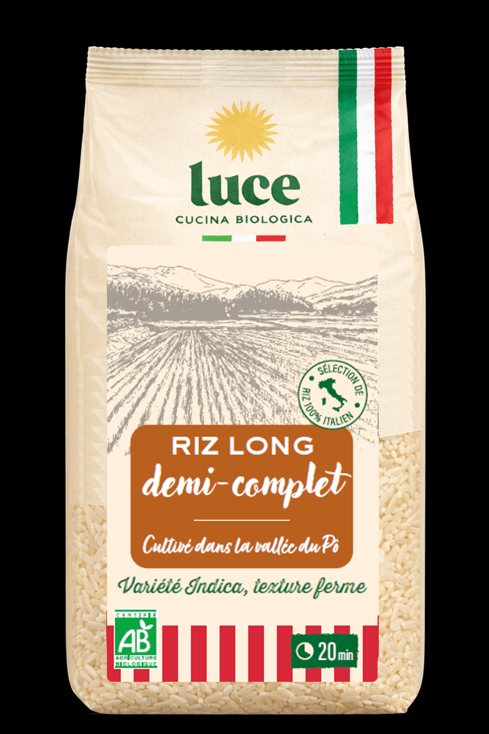 Luce Rijst Lang 1/2 Volkoren Italië Bio (500 gr)