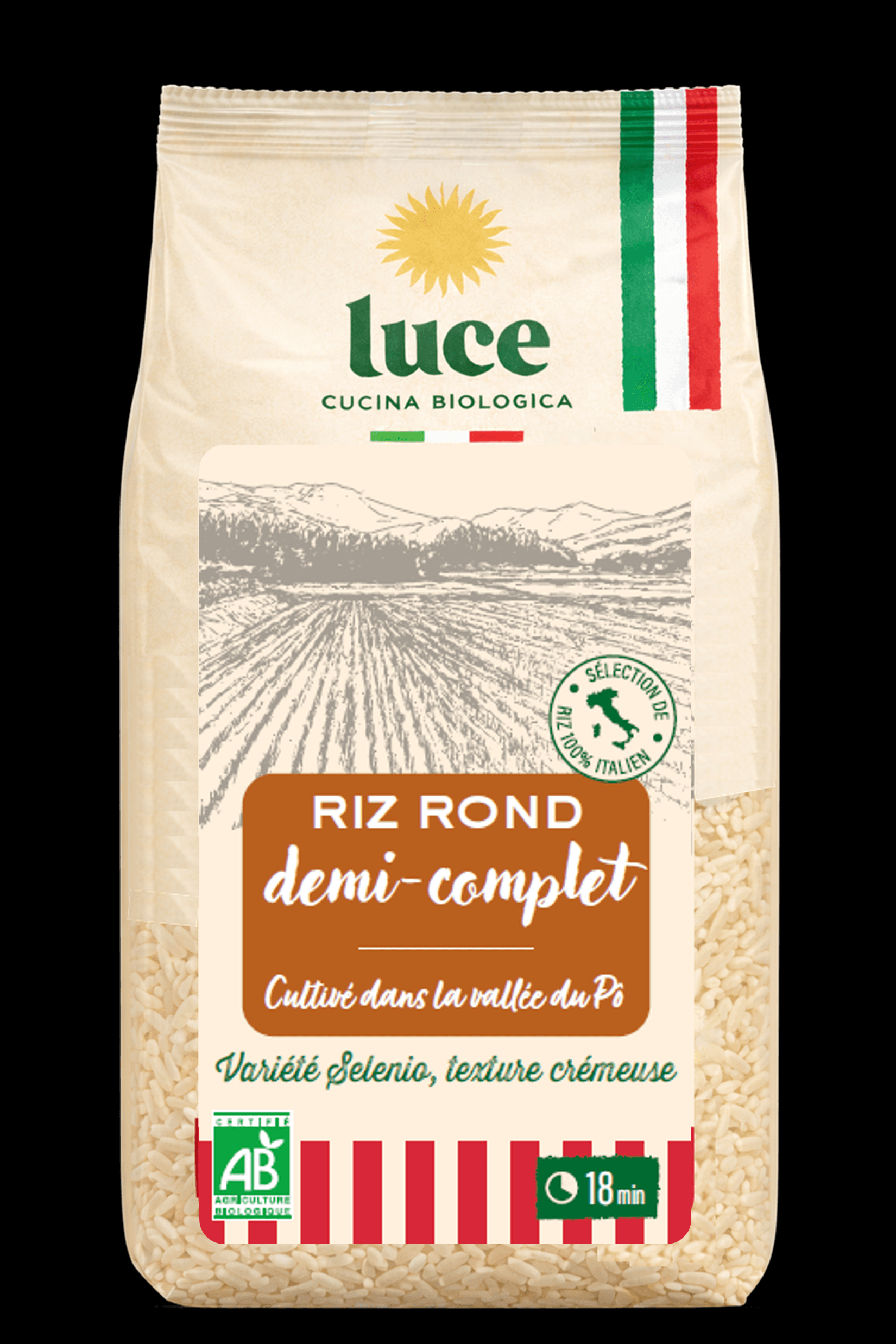 Luce Rijst rond 1/2 Volkoren Italië Bio (500 gr)