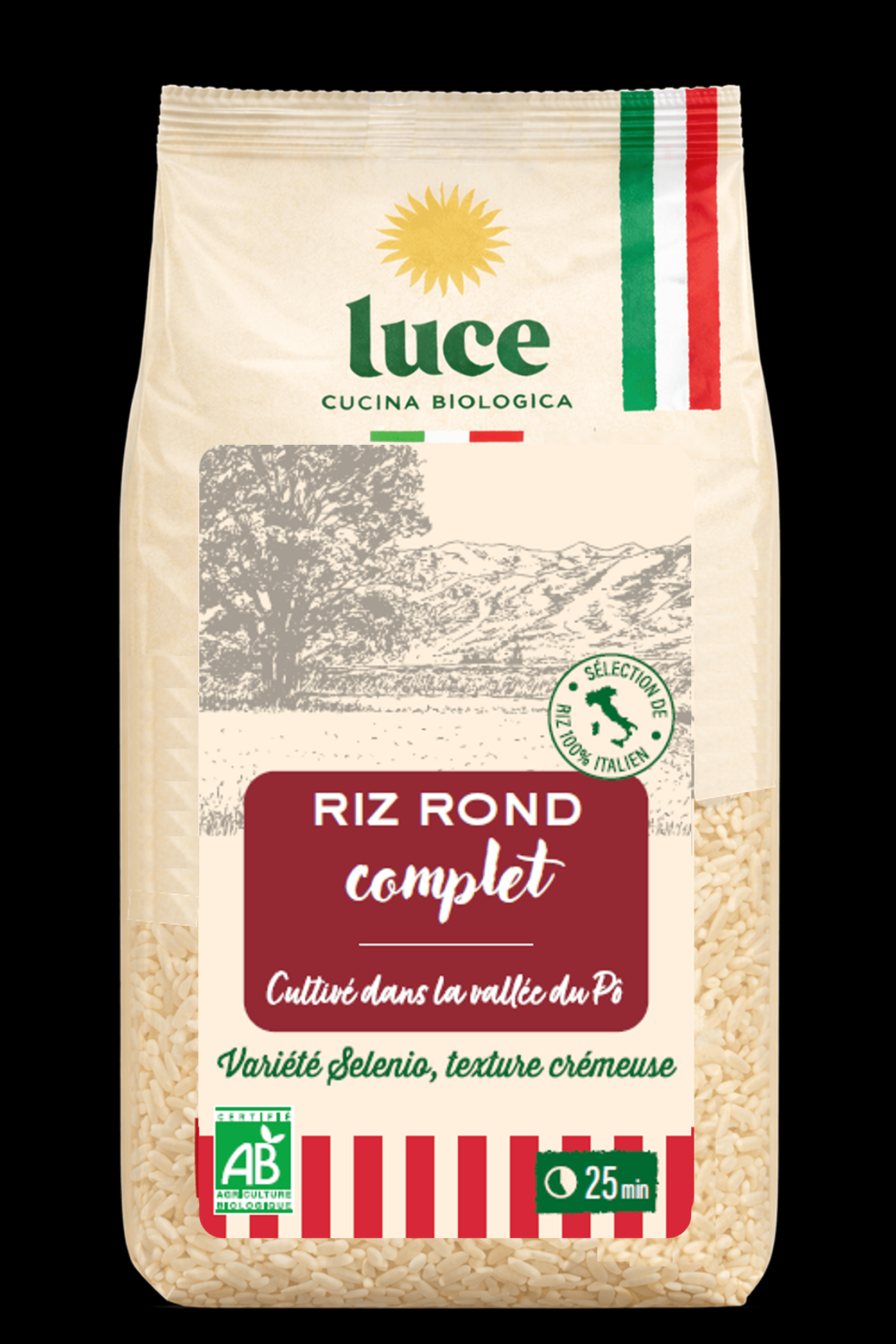 Luce Rijst rond Volkoren Italië Bio (500 gr)