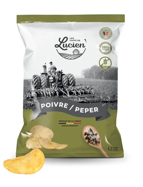 Lucien Chips Peper & Zout Bio (125 gr)
