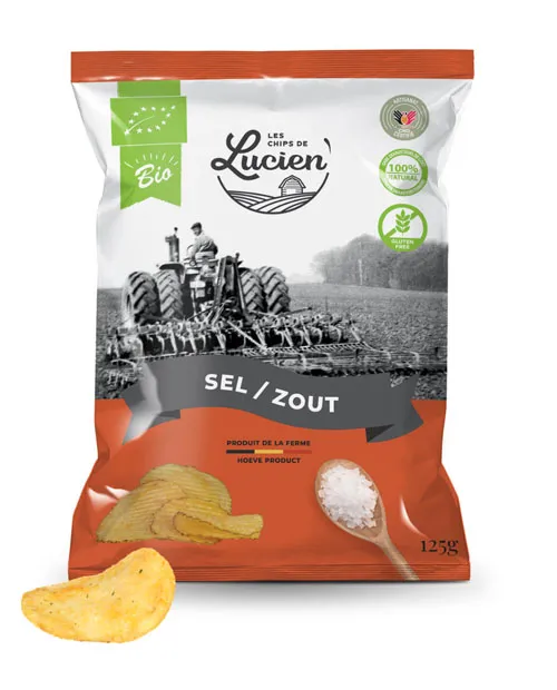 Lucien Chips Zout Bio (125 gr)