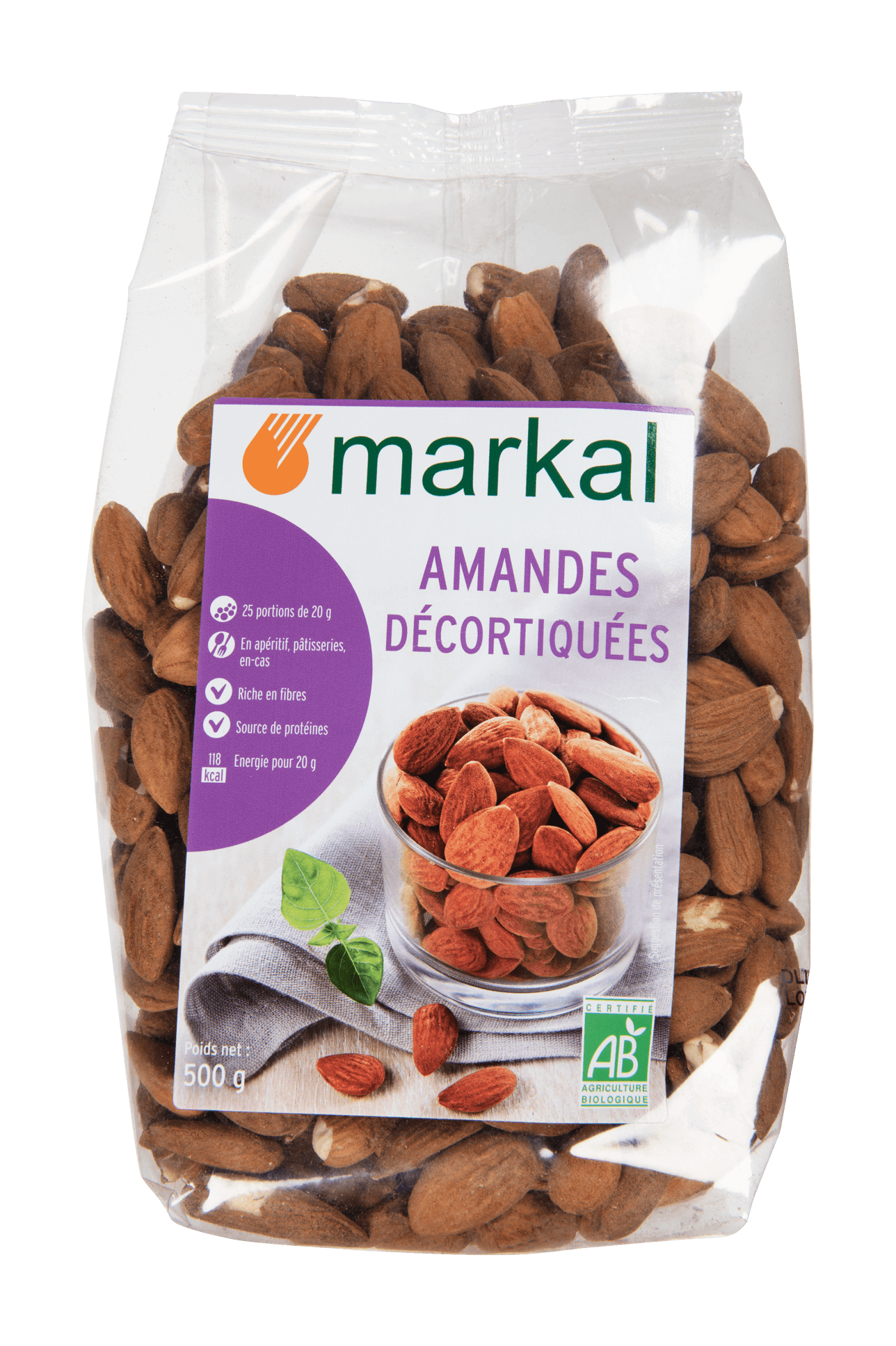 Markal Amandelen Gepeld Bio (500 gr)