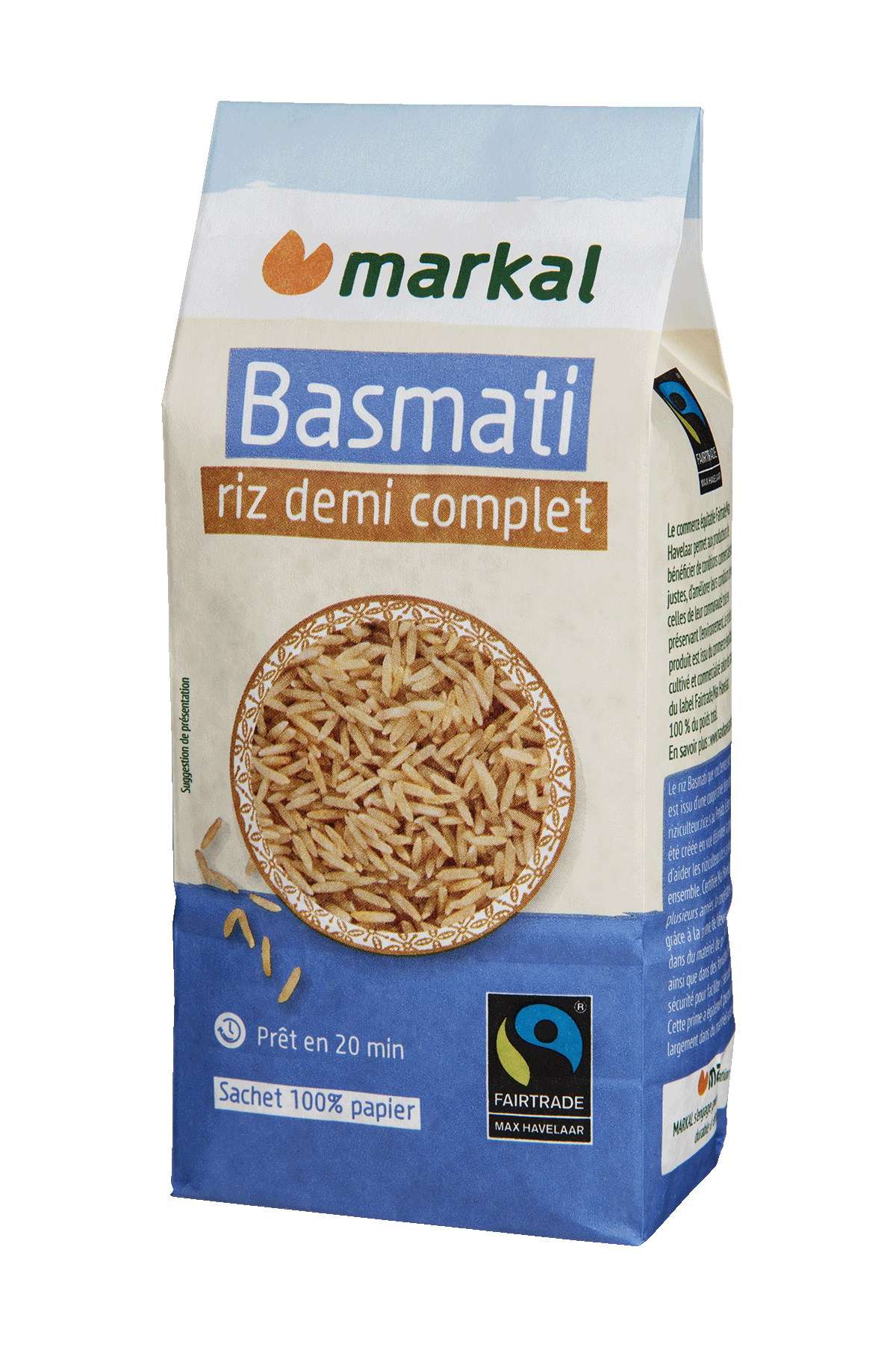 Markal Rijst Basmati 1/2 Volkoren Bio (500 gr)