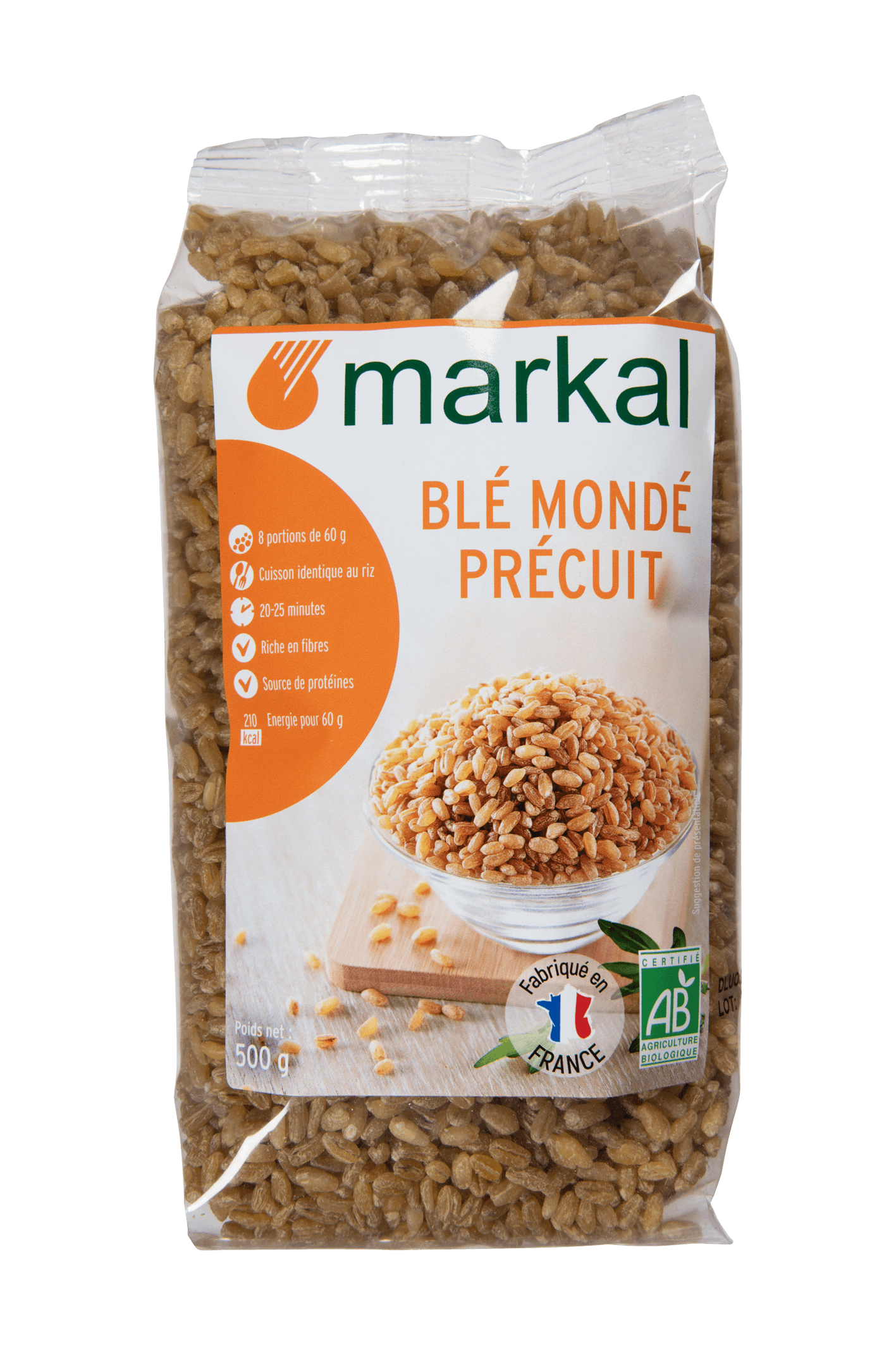 Markal Tarwe Gepeld Voorgekookt Bio (500 gr)