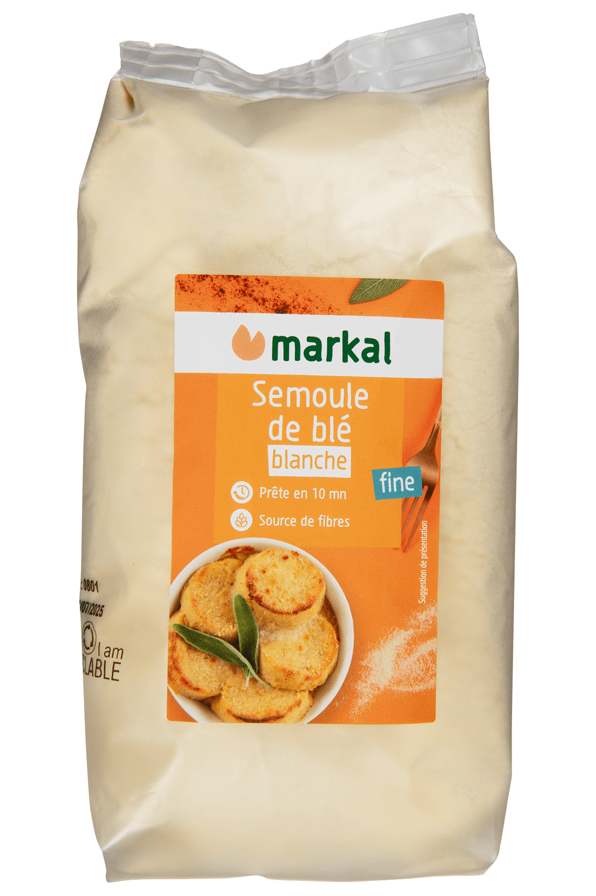 Markal Griesmeel Tarwe Wit Fijn Bio (500 gr)