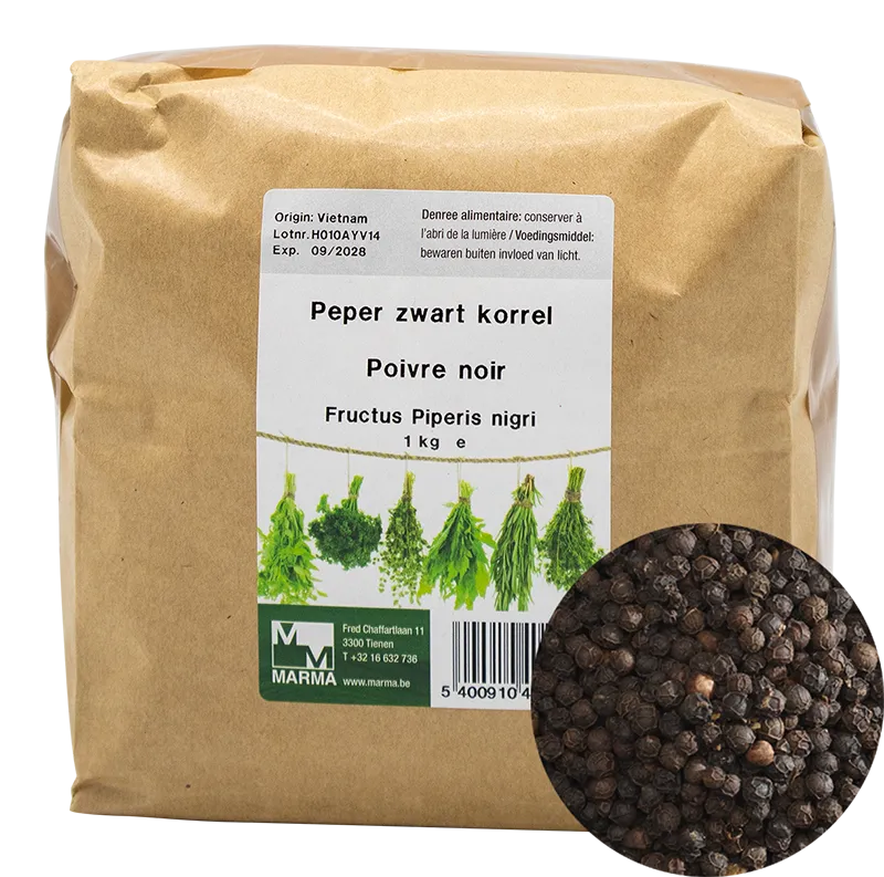 Marma Zwarte Peper Korrels (1000 gr)