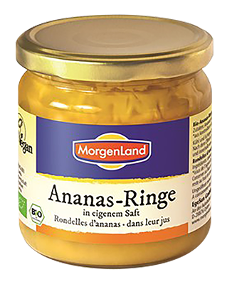 Morgenland Ananas Schijven in Eigen Sap Bio (388 ml)