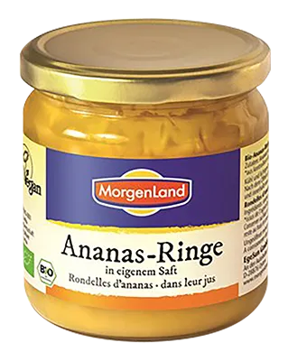 Morgenland Ananas Schijven in Eigen Sap Bio (388 ml)
