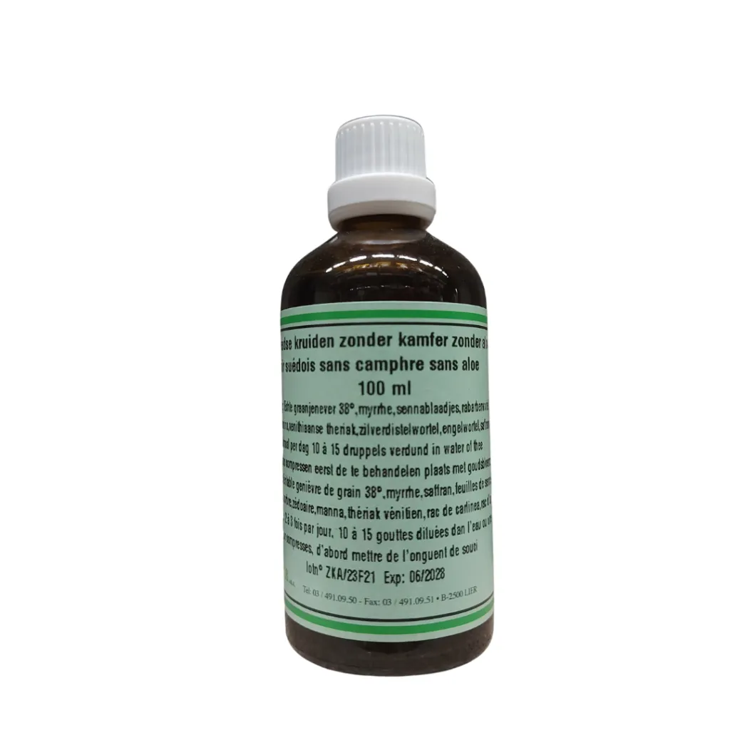 Nicolas Baele Zweedse Druppels zonder Kamfer zonder Aloë (100 ml)