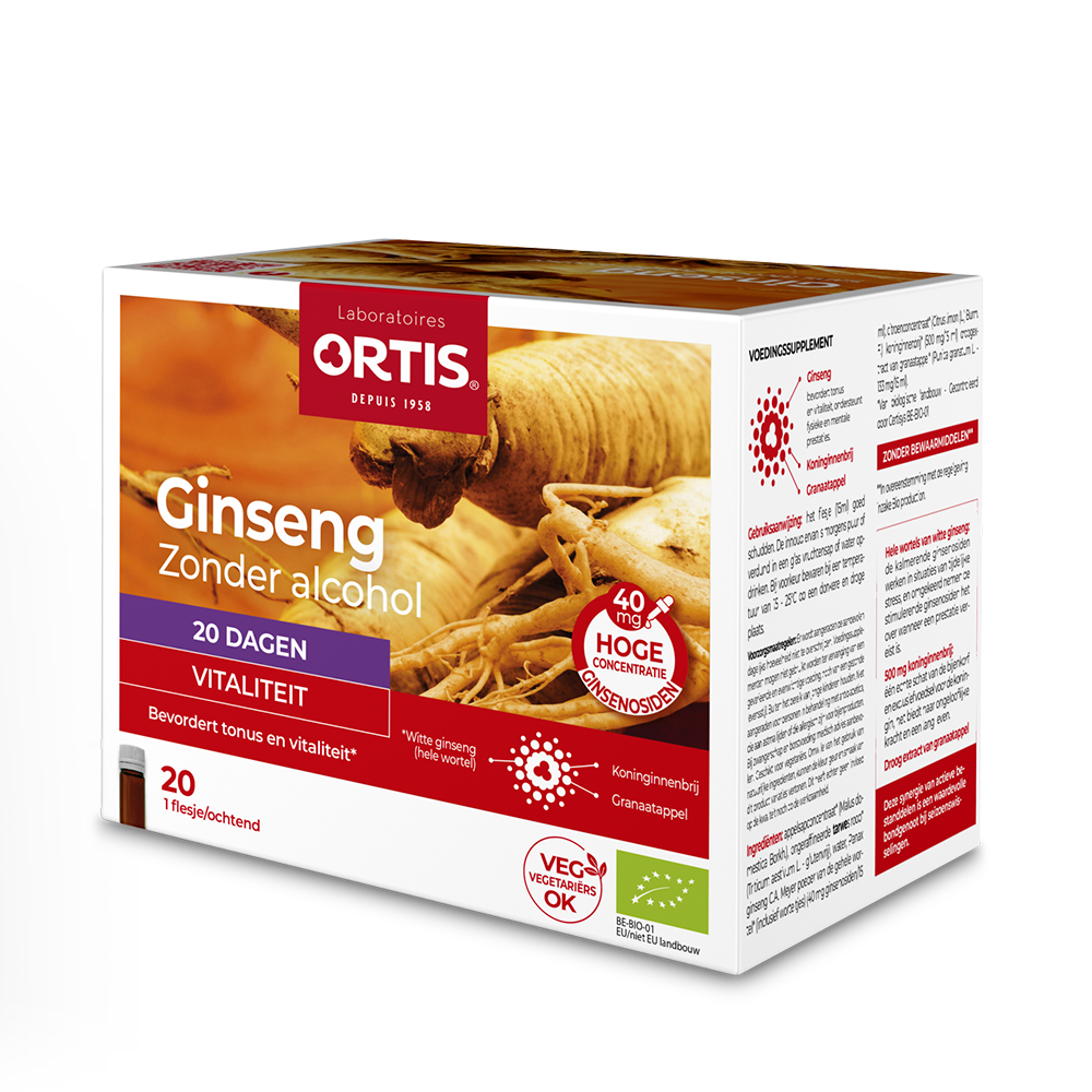 Ortis Ginseng zonder Alcohol Bio (20 x 15 ml)