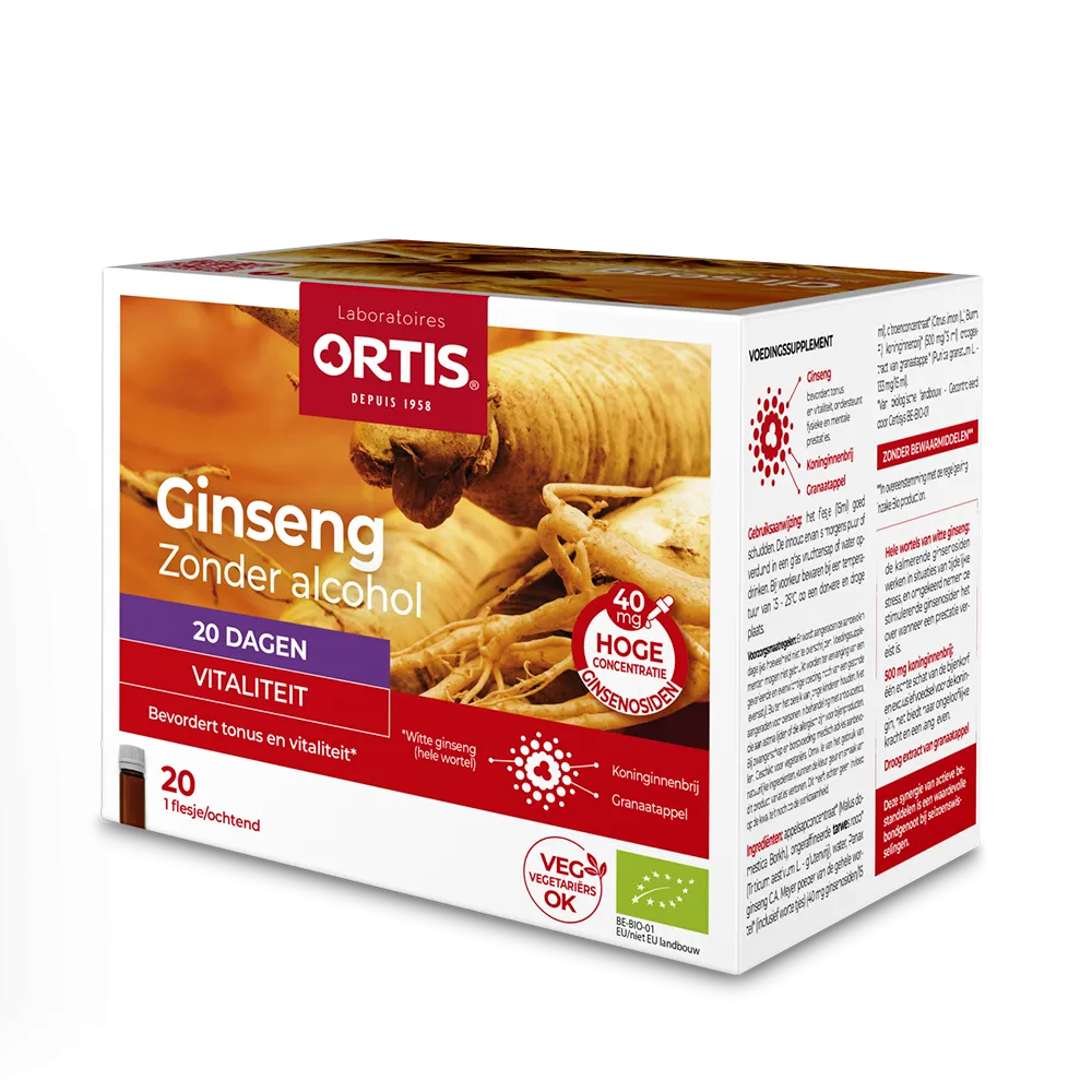Ortis Ginseng zonder Alcohol Bio (20 x 15 ml)