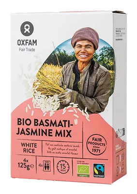Oxfam Basmati/jasmijnmix Builtjes Fairtrade Bio (4 x 125 gr)