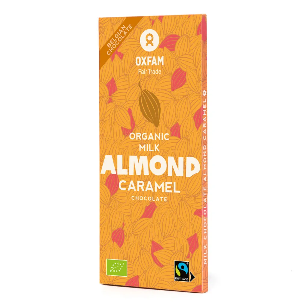 Oxfam Melkchocolade Amandel Karamel Fairtrade Bio (100 gr)