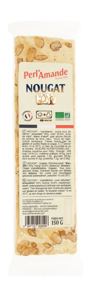 Perl'amande Nougat Wit Bio (150 gr)