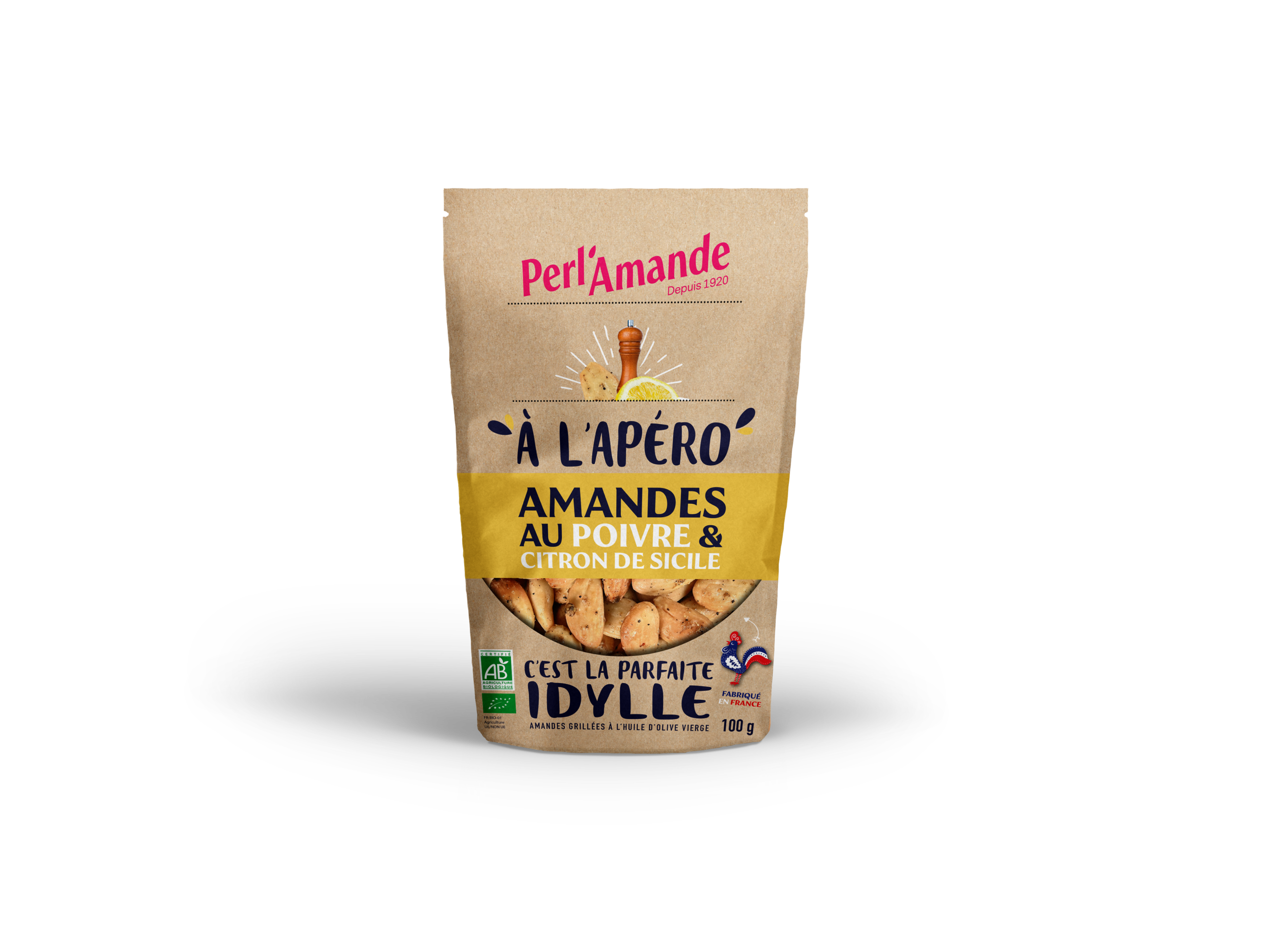 Perl'amande Geroosterde Amandelen met Citroen Bio (100 gr)