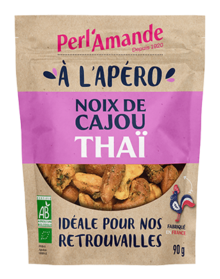 Perl'amande Geroosterde Cashews met Thaïse Kruiden Bio (90 gr)