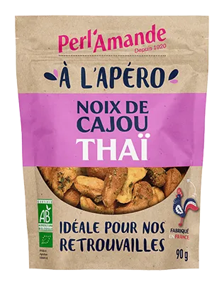 Perl'amande Geroosterde Cashews met Thaïse Kruiden Bio (90 gr)