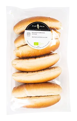Pur Pain Hotdog Broodje Natuur Bio (7 x 80 gr)