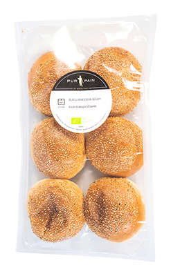 Pur Pain Hamburgerbroodje rond Sesam Bio (6 x 80 gr)