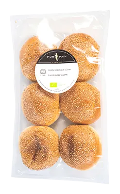 Pur Pain Hamburgerbroodje rond Sesam Bio (6 x 80 gr)