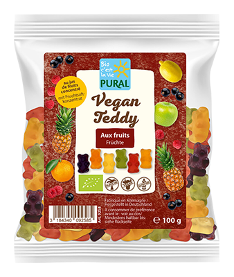 Pural Pectino Beertjes Snoep zonder Gelatine Bio (100 gr)