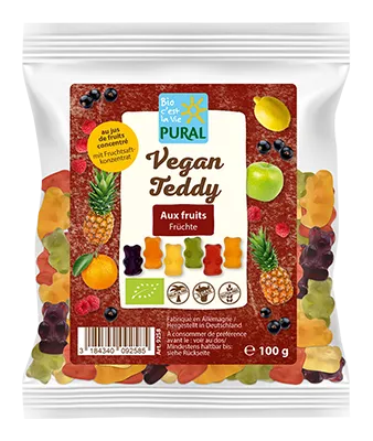 Pural Pectino Beertjes Snoep zonder Gelatine Bio (100 gr)