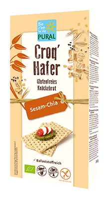 Pural Croq'avoine Sesam Chia Knäckebröd Glutenvrij Bio (160 gr)