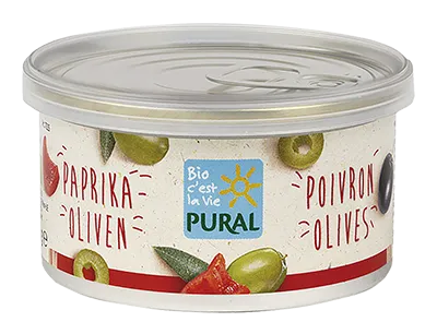 Pural Groentepaté Olijven en Paprika's Bio (125 gr)