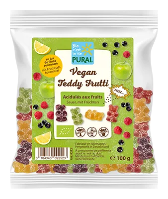 Pural Tutti Frutti Zure Snoepjes zonder Gelatine Bio (100 gr)