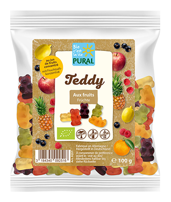Pural Fruitbeertjes Snoep Bio (100 gr)