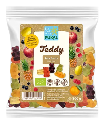 Pural Fruitbeertjes Snoep Bio (100 gr)