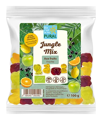 Pural Snoepmix-jungle met Vruchten in De Vorm van Dieren van De Savanne Bio (100 gr)