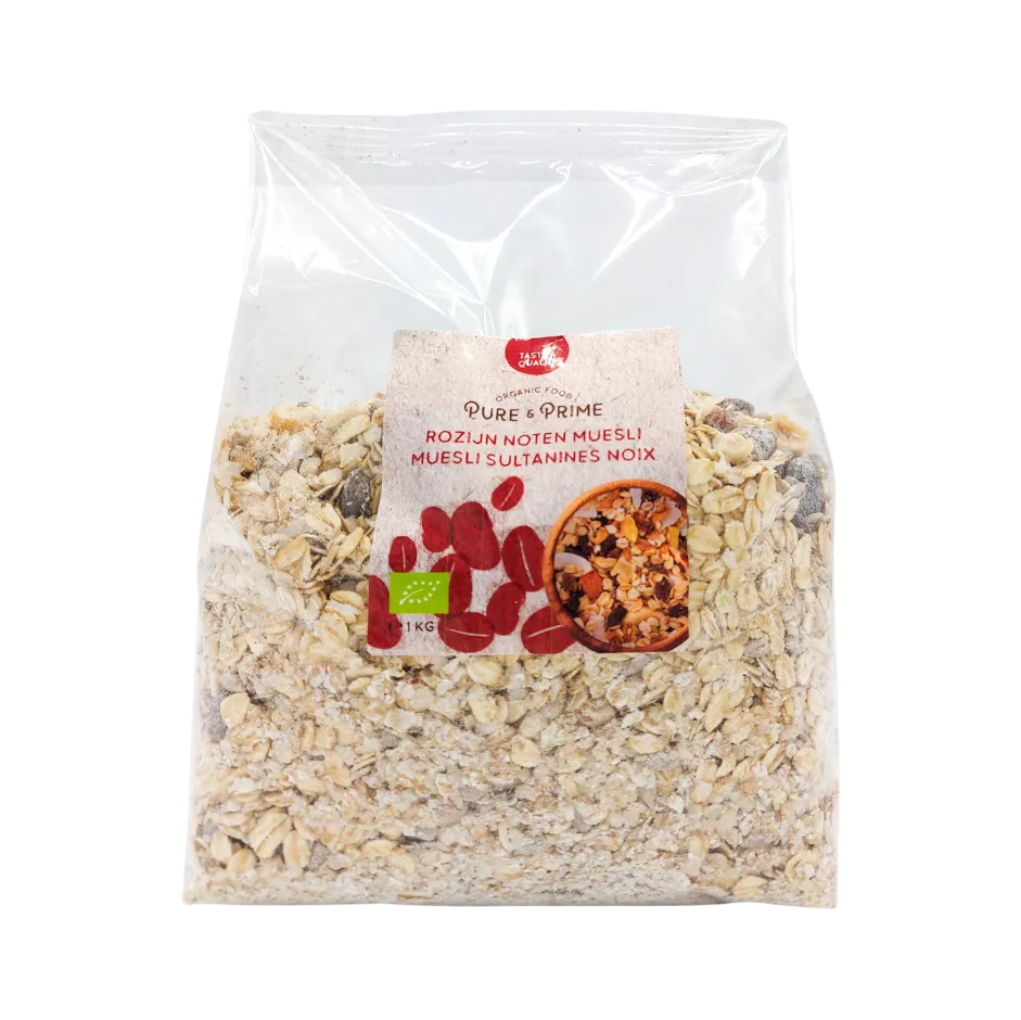 Pure & Prime Muesli Rozijn Noten Bio (1000 gr)
